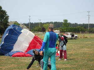 Safe landing - pants still dry!